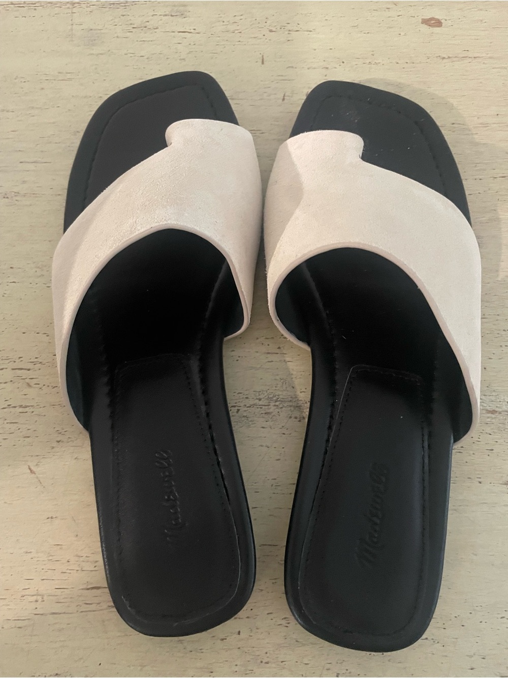 Madewell The Maycie Toe-Loop Slide in Suede Flax Size 7 NWOB $98 NZ725 - Picture 6 of 7